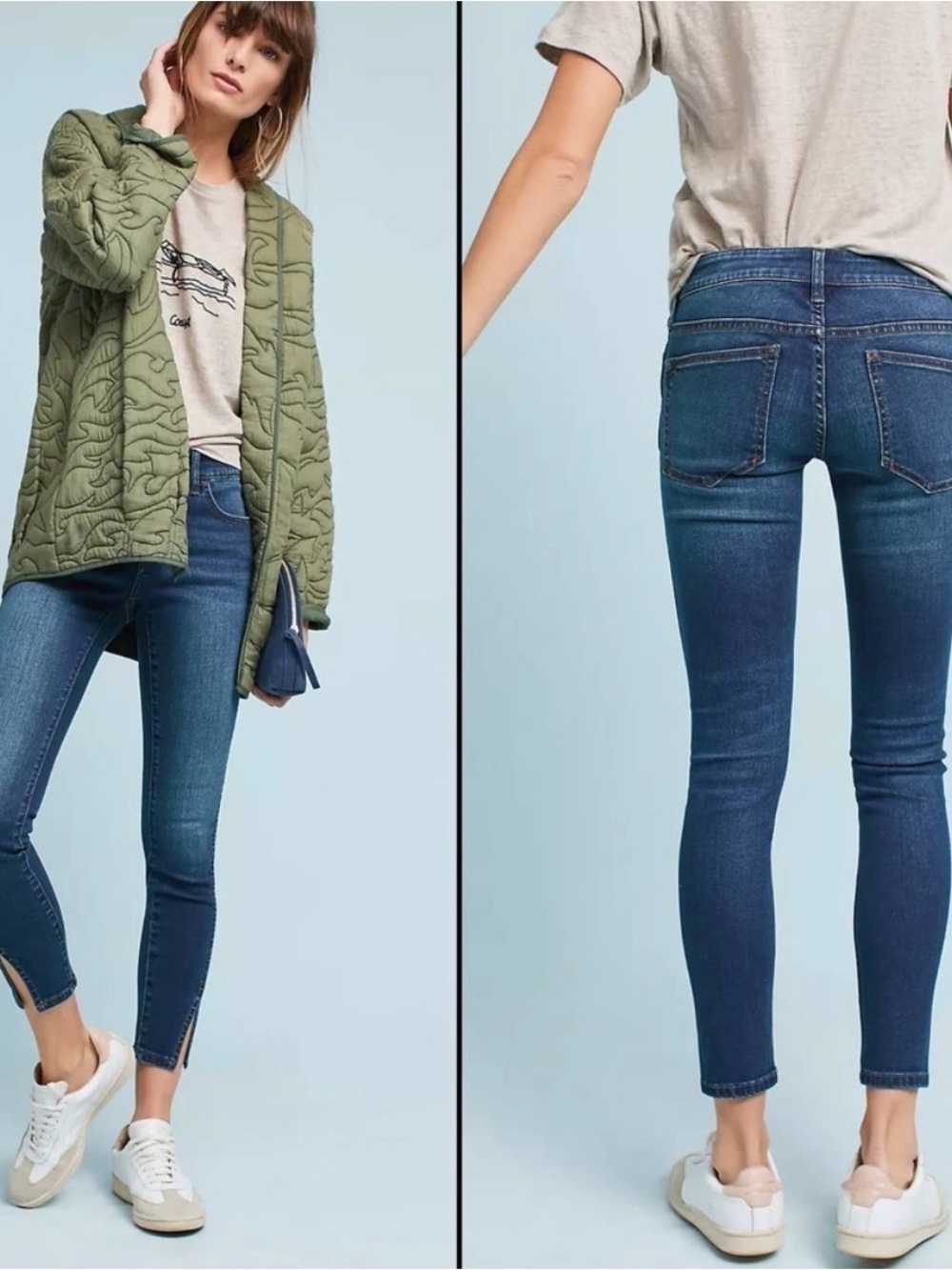 Anthropologie Jeans Pilcro and the Letterpress Split Hem Mid-Rise Jeans Skinny